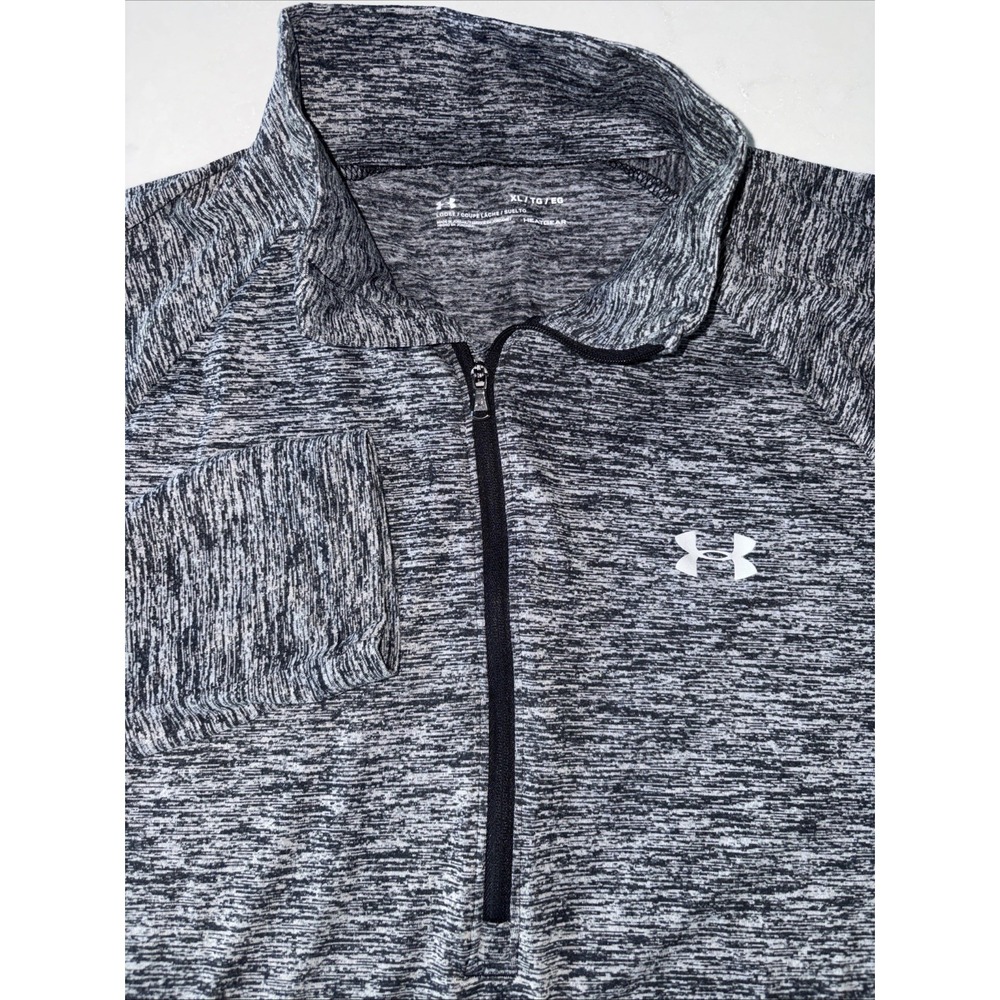 Under Armour Men's XL Armour Loose Fit 1/4 Zip Pullover Navy Heather Blue LS